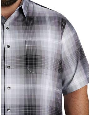 DXL Synrgy Men’s Big and Tall Large Plaid Microfiber Sport Shirt(Black ...