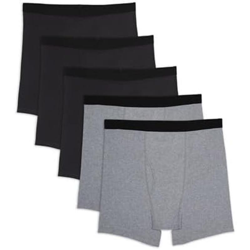 Dxl Big Tall Essentials Mens Big And Tall 5 Pk Assorted Boxer Briefsblack Grey Multi Dxl 4293