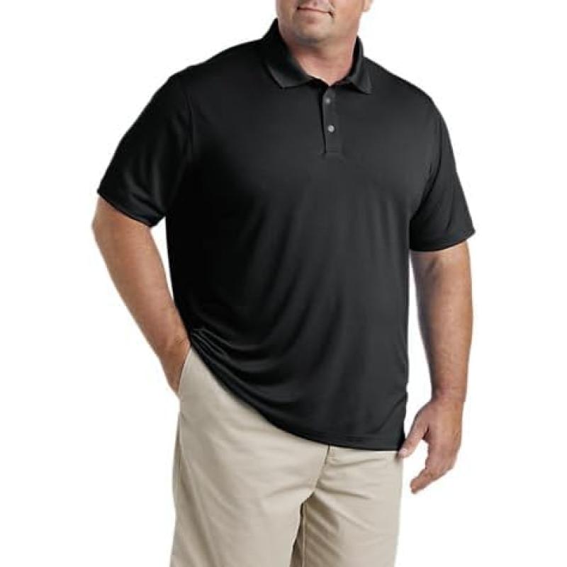 Dxl Big Tall Essentials Men’s Big And Tall Solid Golf Polo Shirt Black Dxl